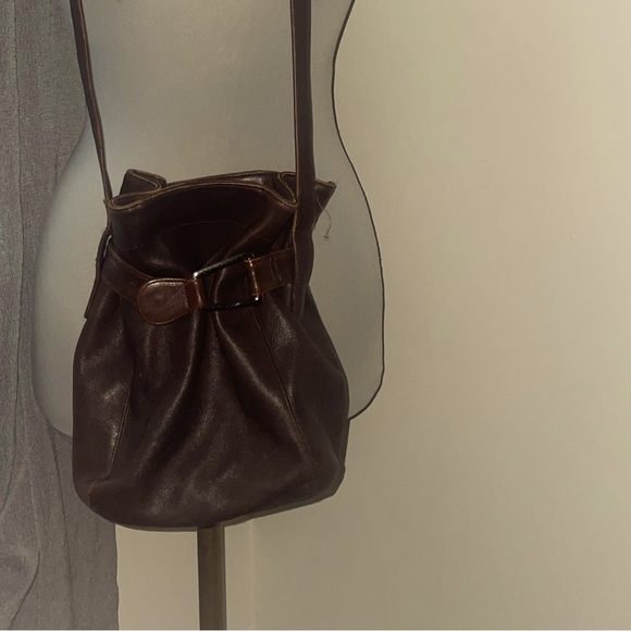 INC Dark brown bag, real leather, two pockets preowned - Picture 2 of 6